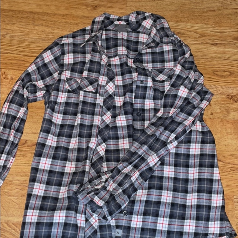 small, black and white flannel